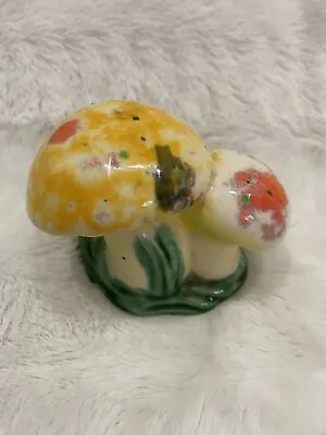 Vintage Handmade Ceramic Double Mushroom Figurine • $20