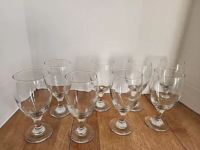 Set Of 8 Libbey Classic Footed Ice Tea Water Glasses 7  Tall • $16.25