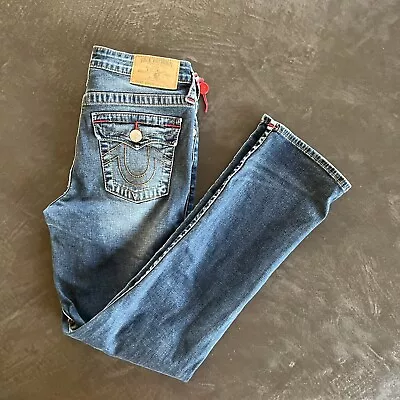 True Religion OM S.E. Straight Jean Girls Size 14 Medium Wash Stretch  • $18