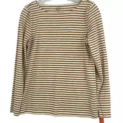 J. Crew Gold & Cream Striped Sweater | Casual Any Occasion • $20