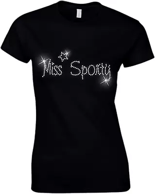 MISS Sporty Crystal T Shirt - Hen Night Party - 60s 70s 80s 90s All Sizes • £9.99