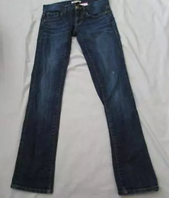 CAbi Womens #579 Dark Blue Sz 0 Brando Straight Distressed Denim Jeans NEW • $38.99