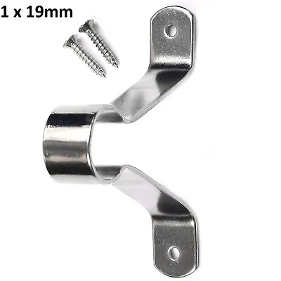 £2.73 • Buy Wardrobe Rail Bracket Extra Support CHROME Hanging Rod Centre Middle Fix Repair