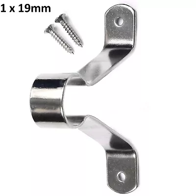 Wardrobe Rail Bracket Extra Support CHROME Hanging Rod Centre Middle Fix Repair • £4.36