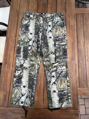 Mossy Oak Mountain Country Cargo Pants Men’s L 36-38 Camo Hunting NEW Drawstring • $45