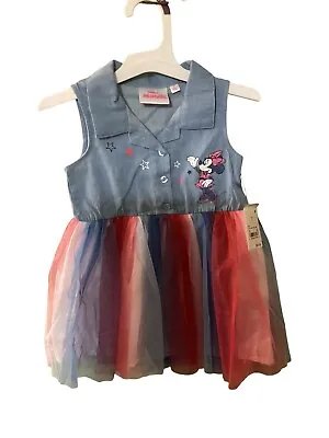 Disney Minnie Mouse Toddler Dress Fourth Of July Size 2t Girls Nwt • $12.60