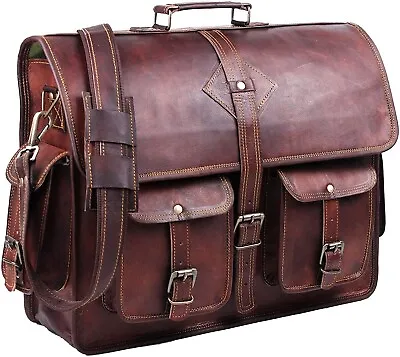 Men's Vintage New Brown Genuine Leather Messenger Laptop Satchel S Shoulder Bag • $62.79