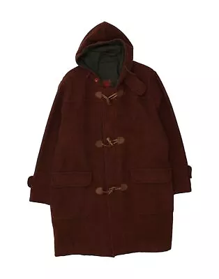 PETER HADLEY Mens Hooded Duffle Coat IT 48 Medium Brown Wool AU10 • $55.89