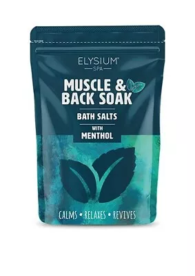 ELYSIUM Muscle And Back Soak Bath Salts With Menthol Calms Relaxes Revives • £7.45