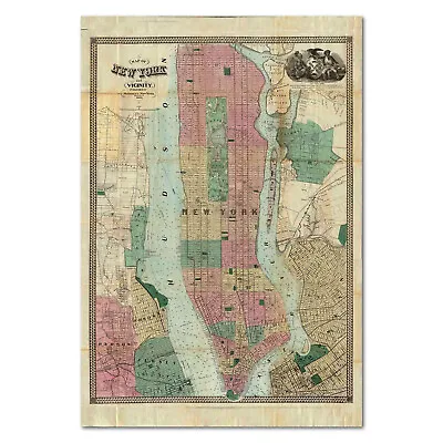 Vintage Manhattan City Map Poster - 1820s Details Map - High Quality Unframed • $14.44