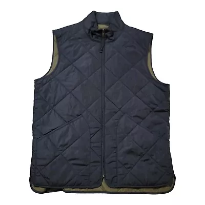 J. Crew Quilted Vest Jacket Outerwear 47752 Zip Front Mens Size Small Black • $32.95