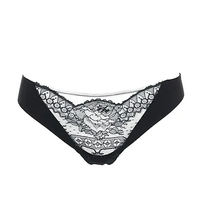 La Perla L60413 Lace Frills Thong Black Women's Size XS • $149.25