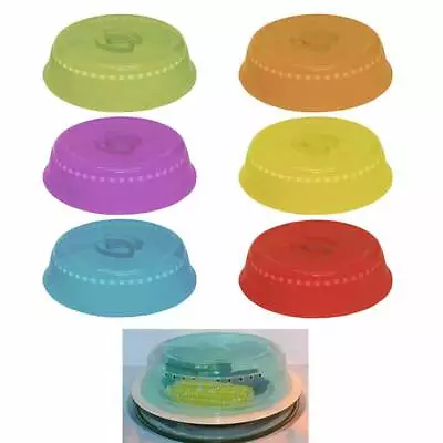 Set Of 2 Plastic Microwave Plate Cover Clear Steam Vent Splatter Lid 10  New • $8.89