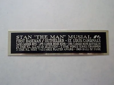 Stan Musial Baseball Card St Louis Cardinals Display Case Nameplate 1.25  X 6  • $6.50