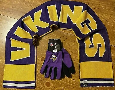 Minnesota Vikings Knit Scarf & Gloves 2pc Set • $22.95