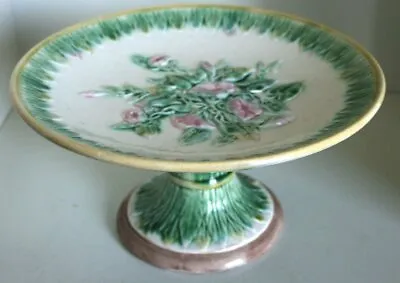 Pretty/Old Majolica Etruscan Morning Glory Cakestand Very Nice Circa 1880s • $325