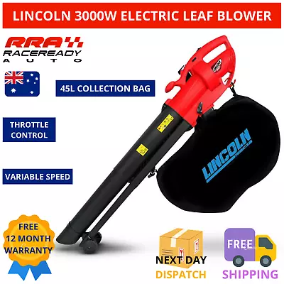 Lincoln Electric Leaf Blower Vacuum Variable Speed 3000W Garden Mulcher Vacuum • $84.42