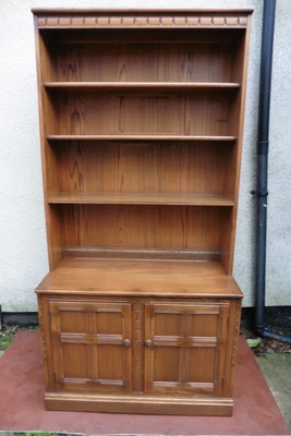 £185 • Buy Golden Dawn Ercol Tall Bookcase Cupboard, Display, Adjustable Shelves, Tidy Item
