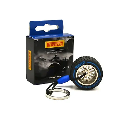Pirelli Motorsport F1 Official Rubber Wet Tyre Blue Keyring Key Chain With Box • £13.95