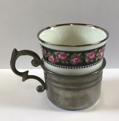 $10 • Buy Royal Porzellan Bavaria Kpm Espresso/demitasse Cup With Pewter Holder