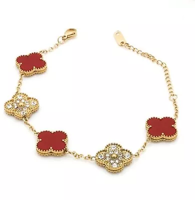Van Cleef  & Arpels Inspired Bracelet Red And Gold Plated • $25