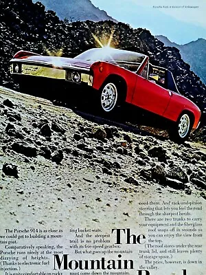 1972 Porsche 914 The Mountain Porsche Vintage Original Print Ad-8.5 X 11  • $6.95