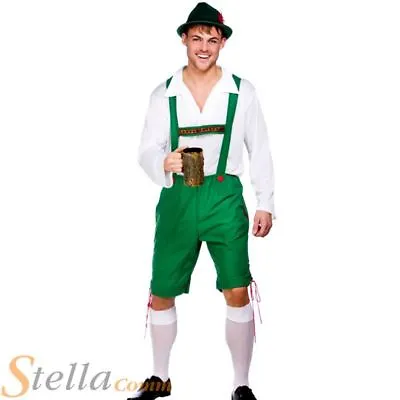 £15.49 • Buy Mens Oktoberfest Guy Costume German Stag Do Lederhosen Fancy Dress Outfit