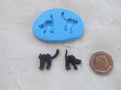 £3.85 • Buy Mini Craft Mould: Halloween TINY Black Cats (Body 15mm) Clay Resin PMC Cupcake