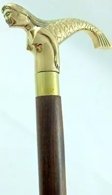 Mermaid Cane W/ Solid Brass Handle ~ Walking Stick • $44.49