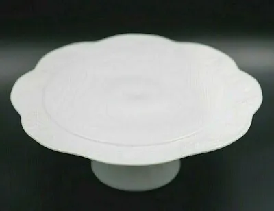 Milk Glass Pedestal Footed Cake Stand 13  Grapes & Leaves Glass • $49.95