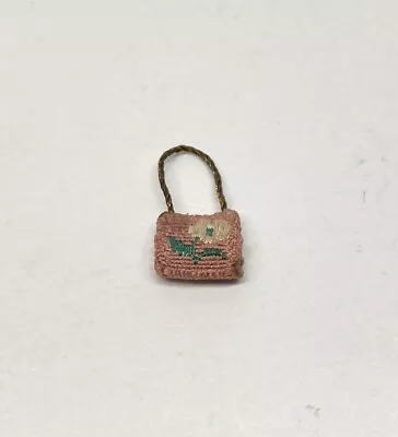 Vintage Dollhouse Miniature Artisan Purse Micro Handbag Floral Needlepoint 0.5  • $39