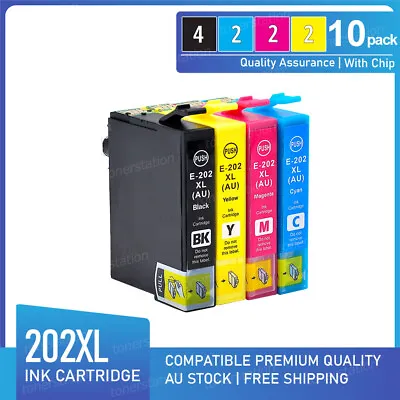 $79.70 • Buy 10x Generic Ink Cartridges 202XL Alternative For Epson XP-5100 WF-2860 Printer