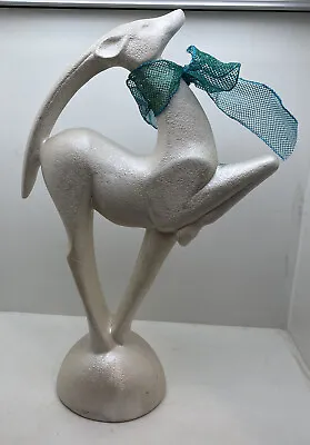 Antelope Gazelle HAEGER Cream White Irredescent Sculpture Christmas MCM RARE! • $79.99