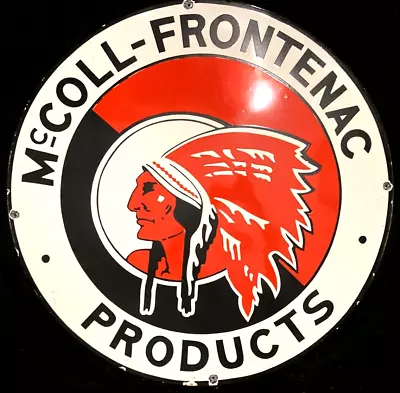 Vintage Art INDIAN McCOLL-FRONTENAC PRODUCTS PORCELAIN SIGN Rare Advertising 30  • $199