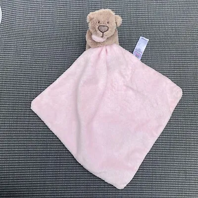 George Asda - Pink Brown Teddy Bear Baby Comforter Blankie Soother Soft Toy Vgc • £9.99