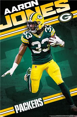 Aaron Jones SUPERSTAR Green Bay Packers Running Back NFL 22x34 Wall POSTER • $22.49