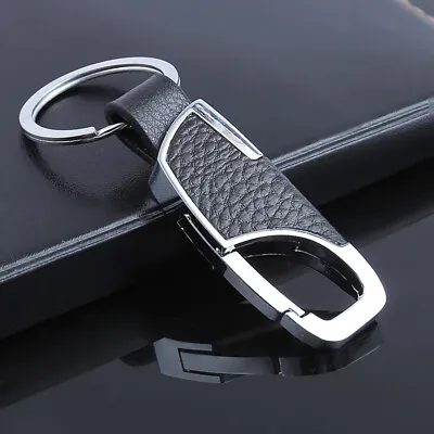 $5.27 • Buy 1PC Men Creative Metal Leather Key Chain Ring Keyfob Car Keyring Keychain Holder