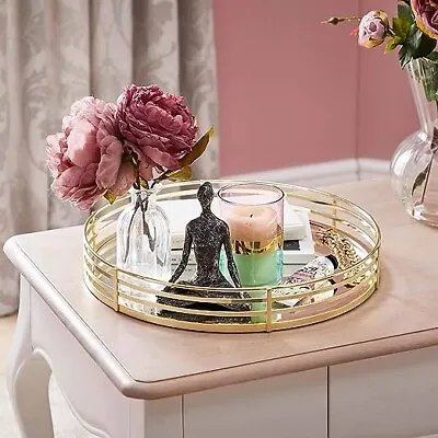 Fifth Avenue Decorative Gold Mirrored Tray Beautifully Designed In A Clean • £19.99