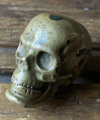 $300 • Buy Antique Brass Skull Match Safe Early 1900s 