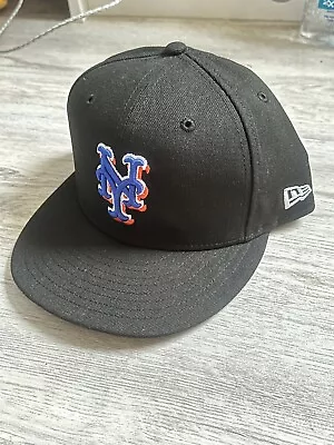 New Era Black New York Mets Alternate Fitted Cap Size 7 5/8 • $25