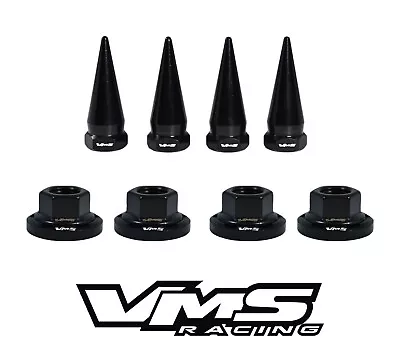 6 Vms Racing 14mm Strut Spikes + Black Washers & Black Flanged Nuts Mitsubishi • $39.95