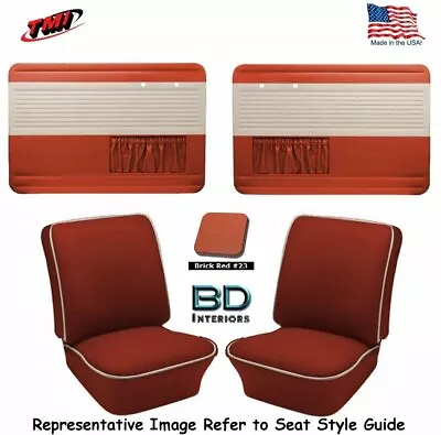 1965-66 VW Bug OEM Door Panel & Upholstery Kit Sedan & Convertible - Brick Red • $757.76