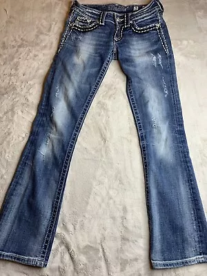 Miss Me Jeans Size 25 Style # JPS501416R Women S Medium Wash Distressed Bootcut • $19.89