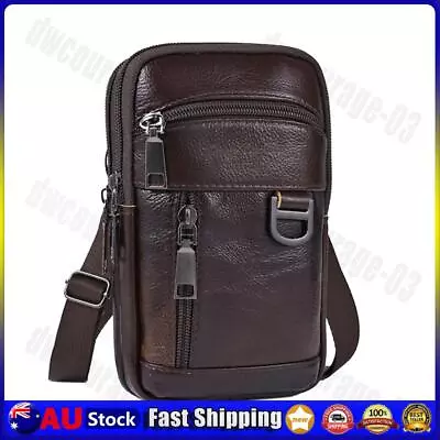 Vintage Men Cowhide Leather Shoulder Crossbody Bag Waist Fanny Pack Belt Purse • $11.51