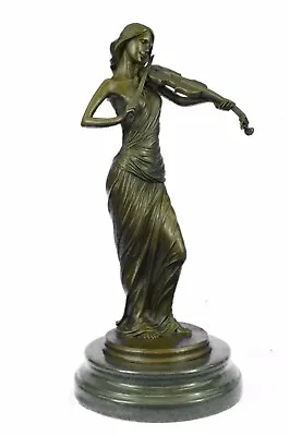 Figurine 11 Lbs. Brown Color Patina Violin Viola Musician Bronze Sculpture Deal • $174.65