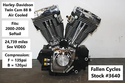 2002 Harley Softail Twin Cam B 88 Engine Motor 24739 Miles + WARRANTY • $2500.22