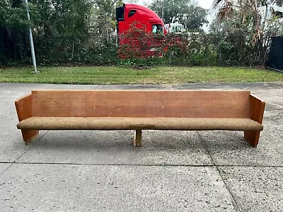 5x Vintage Solid Oak Wooden Upholstered Church Pews 12' Long • $500