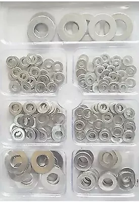 High Quality Assorted Metal Zinc Coated Various Sizes Flat Washer Kit • £3.73