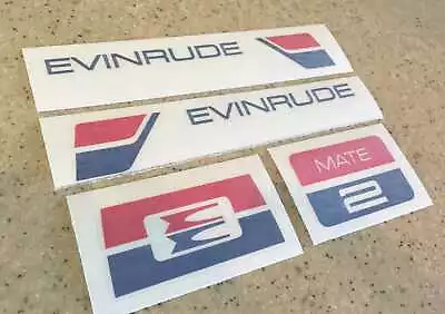 Evinrude Mate 2 Vintage Outboard Motor Decal Kit FREE SHIP + Free Fish Decal! • $15