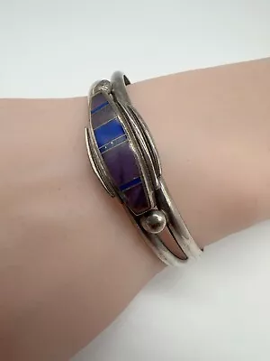 VTG Native American Sterling Silver Sugilite Lapis Cuff Bracelet 26.8g #pp • $95